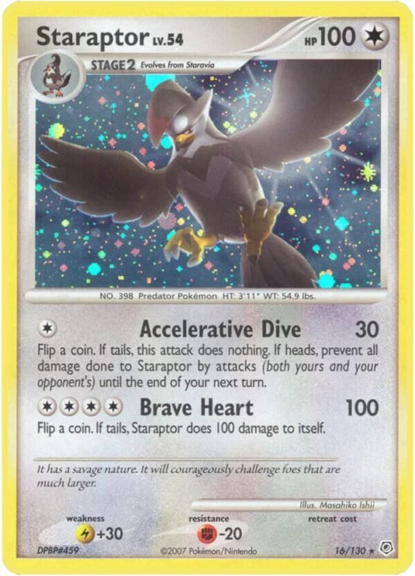 Staraptor 16/130 Reverse Holofoil Diamond and Pearl
