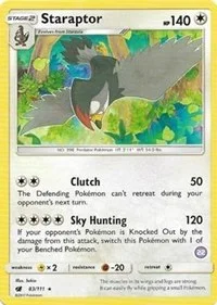Staraptor (22) | 83/111 | Normal | SM Trainer Kit: Alolan Sandslash & Alolan Ninetales