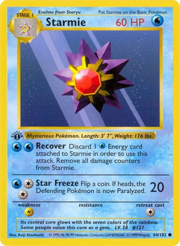 Starmie 064/102 Unlimited Base Set (Shadowless) Starmie 064/102 Unlimited Base Set (Shadowless)