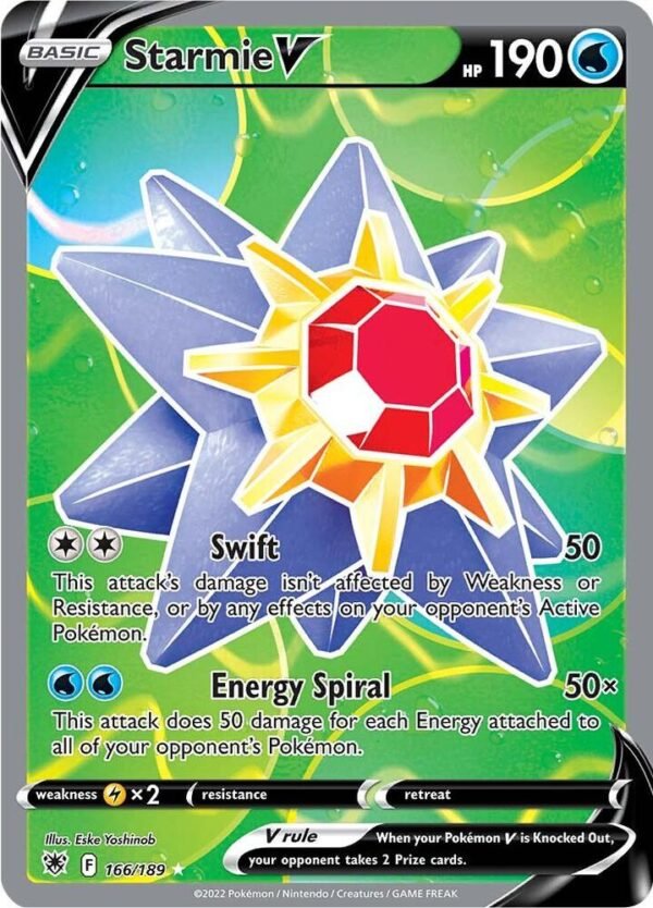 Starmie V (Full Art) 166/189 Holofoil SWSH10: Astral Radiance