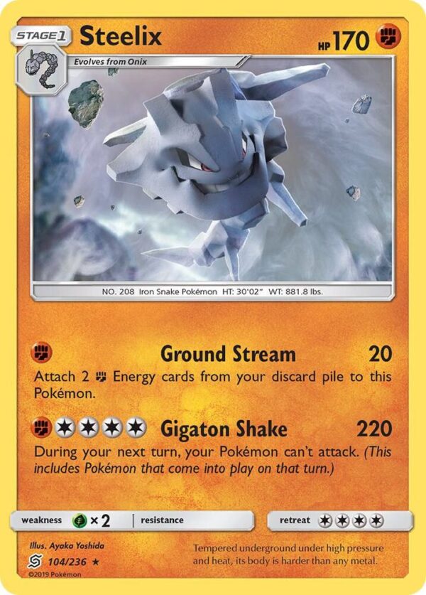 Steelix 104/236 Reverse Holofoil SM – Unified Minds Steelix 104/236 Reverse Holofoil SM – Unified Minds