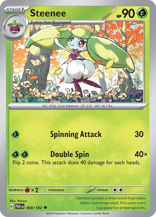 Steenee 009/182 Reverse Holofoil SV04: Paradox Rift Steenee 009/182 Reverse Holofoil SV04: Paradox Rift