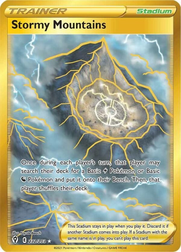 Stormy Mountains (Secret) 232/203 Holofoil SWSH07: Evolving Skies Stormy Mountains (Secret) 232/203 Holofoil SWSH07: Evolving Skies