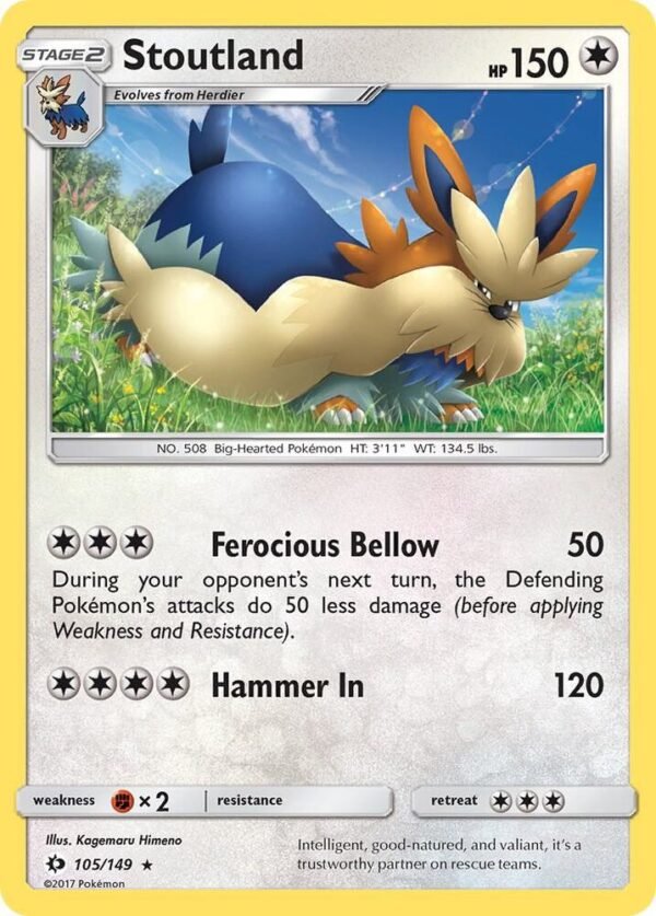 Stoutland 105/149 Normal SM Base Set Stoutland 105/149 Normal SM Base Set