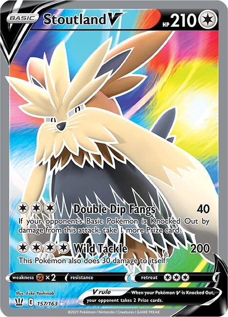 Stoutland V (Full Art) 157/163 Holofoil SWSH05: Battle Styles