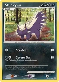 Stunky | 102/130 | Reverse Holofoil | Diamond and Pearl