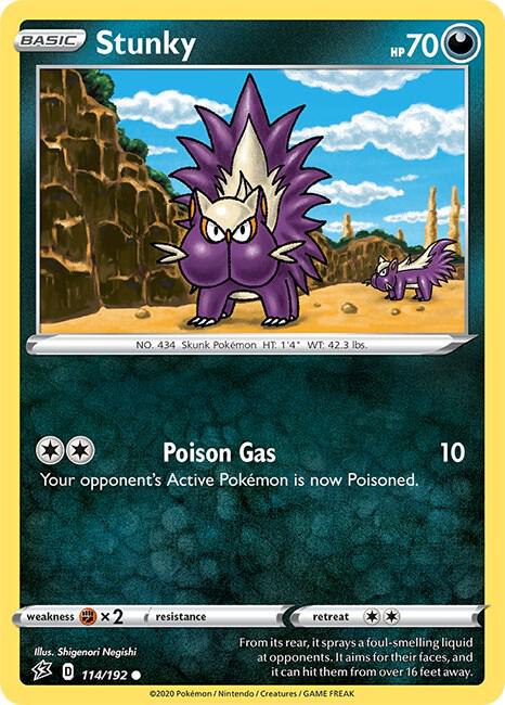 Stunky 114/192 Reverse Holofoil SWSH02: Rebel Clash