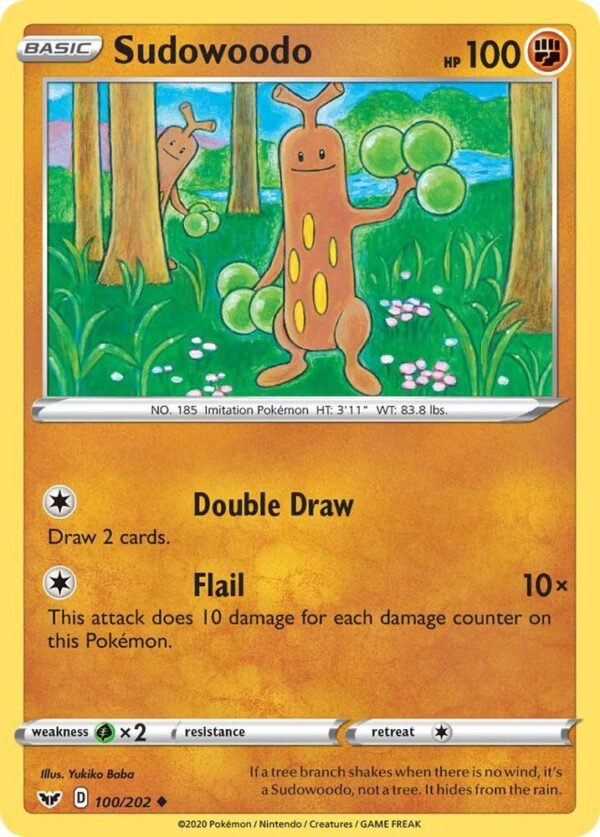 Sudowoodo 100/202 Normal SWSH01: Sword & Shield Base Set Sudowoodo 100/202 Normal SWSH01: Sword & Shield Base Set