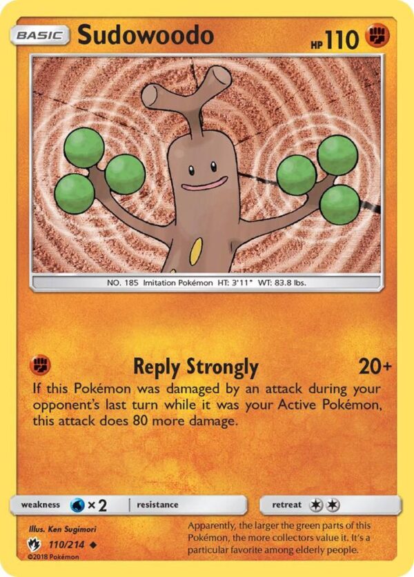 Sudowoodo 110/214 Reverse Holofoil SM – Lost Thunder Sudowoodo 110/214 Reverse Holofoil SM – Lost Thunder