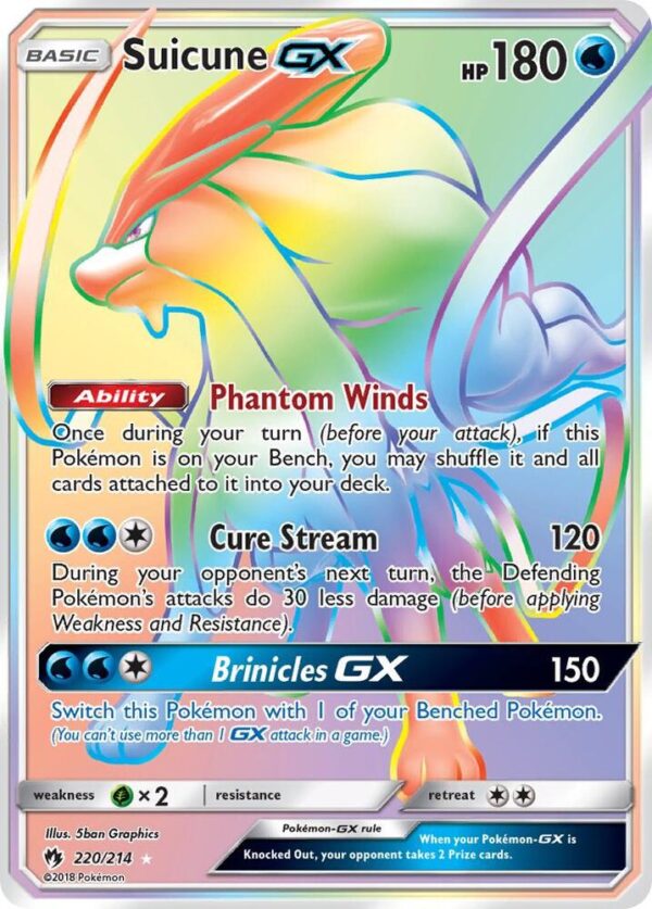 Suicune GX (Secret) 220/214 Holofoil SM – Lost Thunder Suicune GX (Secret) 220/214 Holofoil SM – Lost Thunder