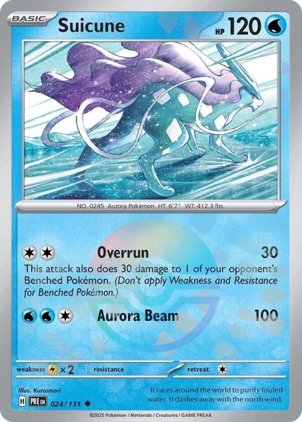 Suicune (Poke Ball Pattern) 024/131 Holofoil SV: Prismatic Evolutions Suicune (Poke Ball Pattern) 024/131 Holofoil SV: Prismatic Evolutions