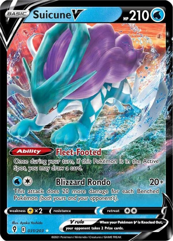 Suicune V 031/203 Holofoil SWSH07: Evolving Skies Suicune V 031/203 Holofoil SWSH07: Evolving Skies