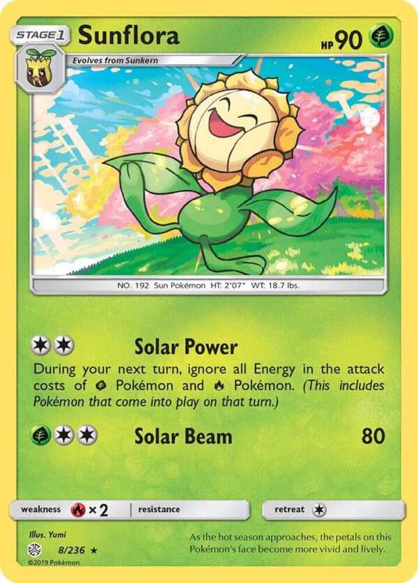 Sunflora 8/236 Reverse Holofoil SM – Cosmic Eclipse Sunflora 8/236 Reverse Holofoil SM – Cosmic Eclipse