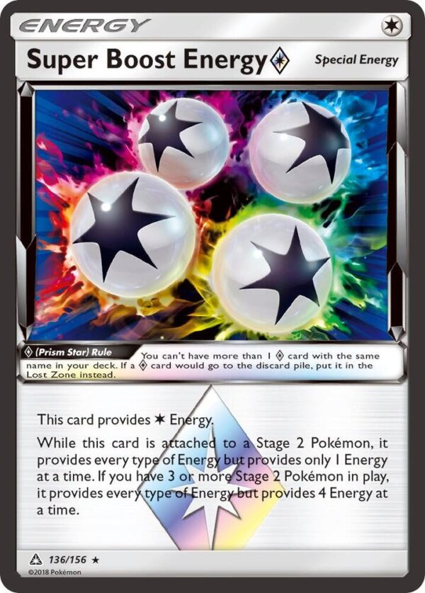 Super Boost Energy Prism Star 136/156 Holofoil SM – Ultra Prism Super Boost Energy Prism Star 136/156 Holofoil SM – Ultra Prism
