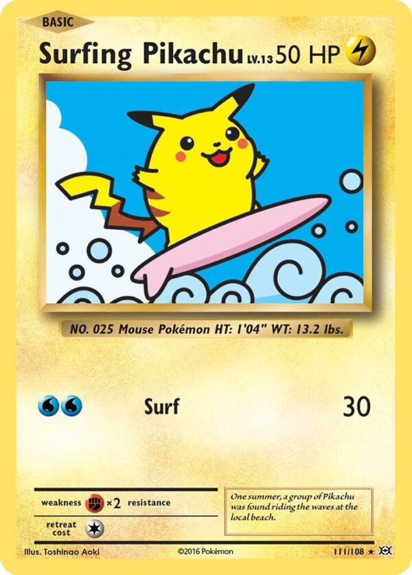 Surfing Pikachu 111/108 Normal XY – Evolutions Surfing Pikachu 111/108 Normal XY – Evolutions