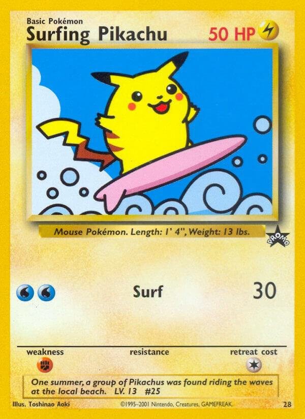 Surfing Pikachu 28/53 Normal WoTC Promo