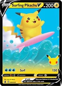 Surfing Pikachu V | 008/025 | Holofoil | Celebrations