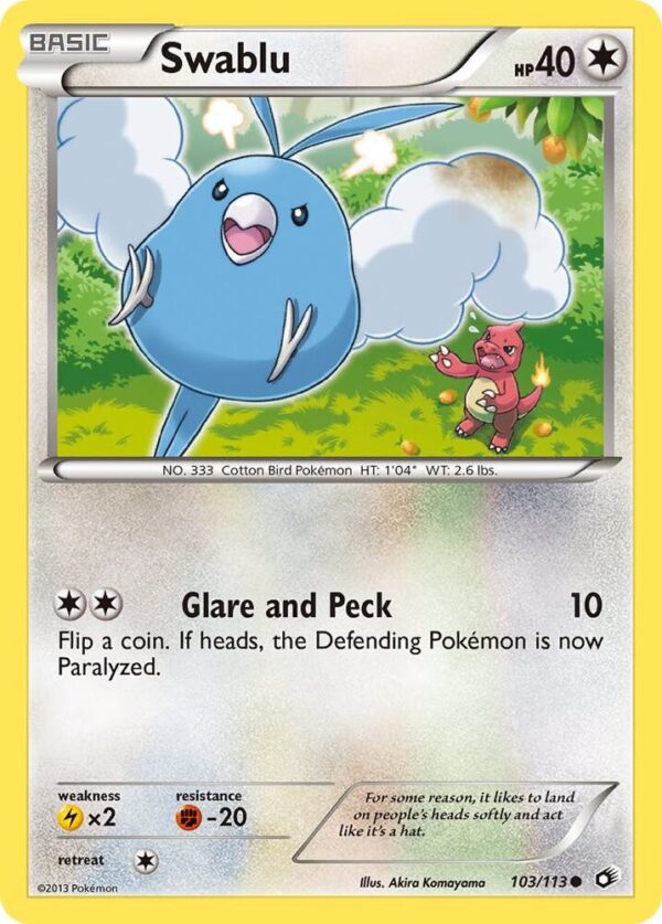 Swablu 103/113 Reverse Holofoil Legendary Treasures
