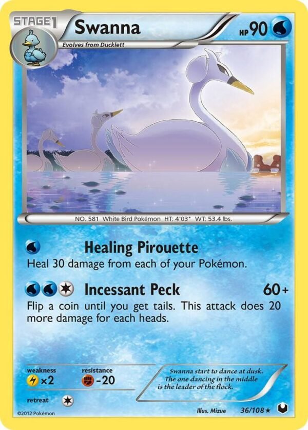 Swanna 36/108 Reverse Holofoil Dark Explorers