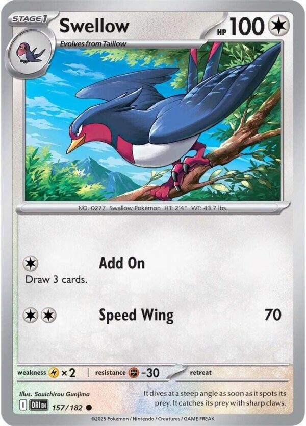 Swellow 157/182 Normal SV10: Destined Rivals Swellow 157/182 Normal SV10: Destined Rivals