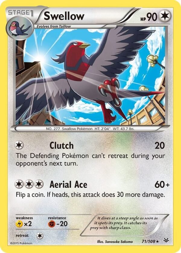 Swellow (71) 71/108 Reverse Holofoil XY – Roaring Skies