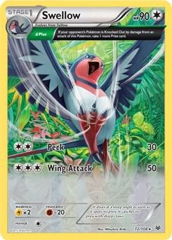 Swellow 72/108 (XY Roaring Skies) 072/108 Normal Deck Exclusives