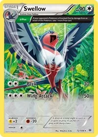 Swellow (72 Delta) | 72/108 | Holofoil | XY - Roaring Skies