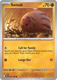 Swinub | 077/159 | Reverse Holofoil | SV09: Journey Together Swinub | 077/159 | Reverse Holofoil | SV09: Journey Together