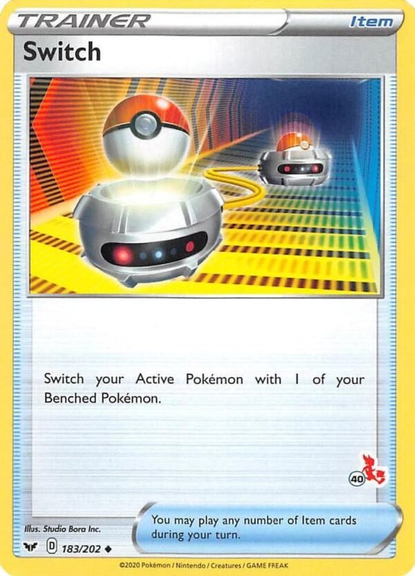 Switch 183/202 (#40 Cinderace Stamped) Normal Battle Academy 2022