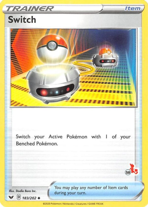 Switch 183/202 (#58 Cinderace Stamped) Normal Battle Academy 2022