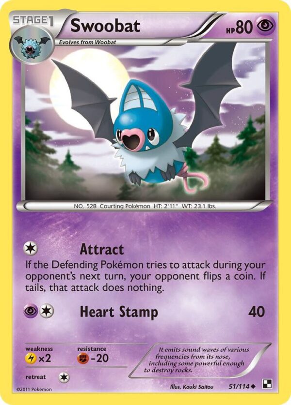 Swoobat 51/114 Normal Black and White Swoobat 51/114 Normal Black and White