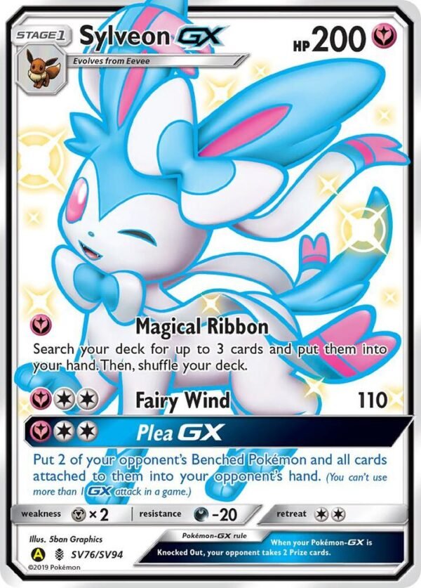 Sylveon GX SV76/SV94 Holofoil Hidden Fates: Shiny Vault Sylveon GX SV76/SV94 Holofoil Hidden Fates: Shiny Vault