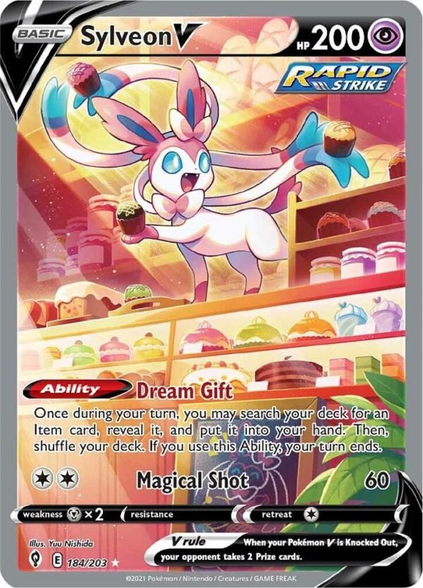 Sylveon V (Alternate Full Art) 184/203 Holofoil SWSH07: Evolving Skies Sylveon V (Alternate Full Art) 184/203 Holofoil SWSH07: Evolving Skies