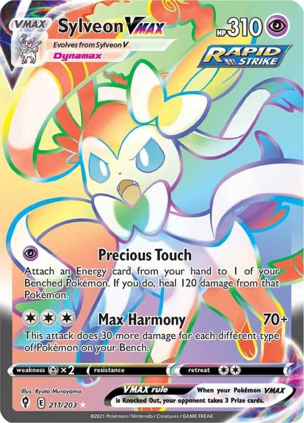 Sylveon VMAX (Secret) 211/203 Holofoil SWSH07: Evolving Skies
