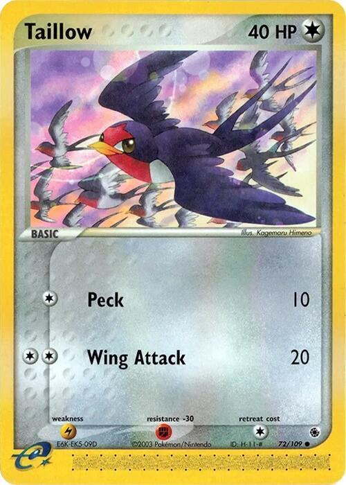 Taillow 72/109 Normal Ruby and Sapphire