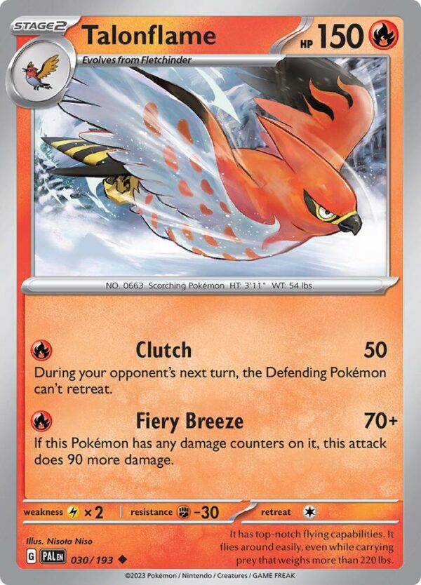 Talonflame 030/193 Normal SV02: Paldea Evolved Talonflame 030/193 Normal SV02: Paldea Evolved