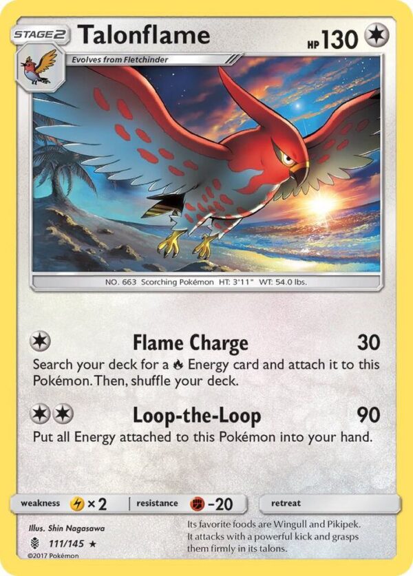 Talonflame 111/145 Reverse Holofoil SM – Guardians Rising