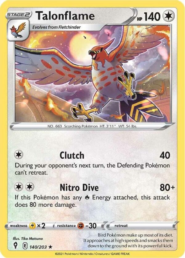 Talonflame 140/203 Normal SWSH07: Evolving Skies