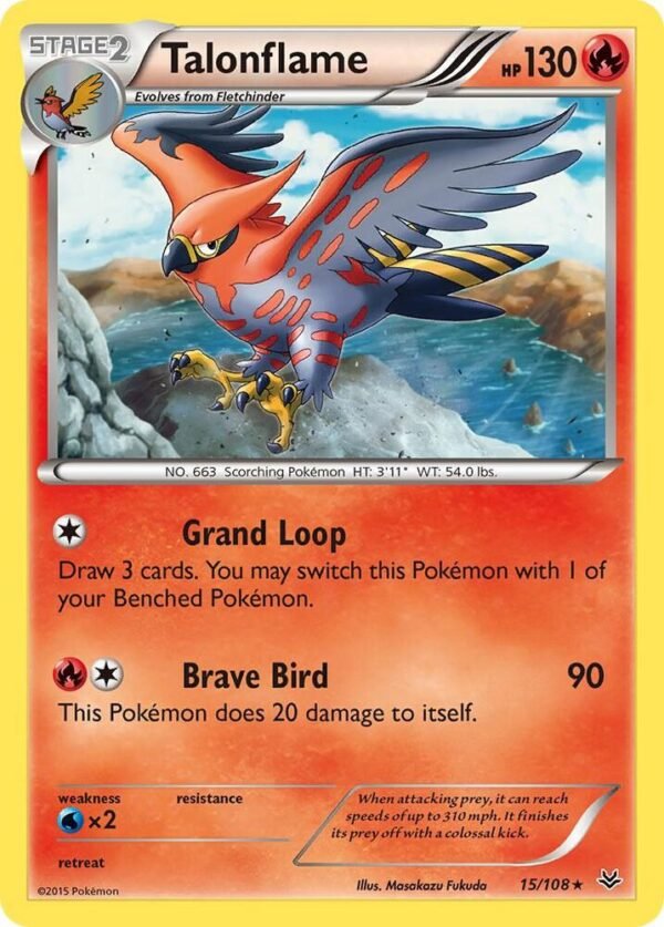 Talonflame 15/108 Reverse Holofoil XY – Roaring Skies Talonflame 15/108 Reverse Holofoil XY – Roaring Skies