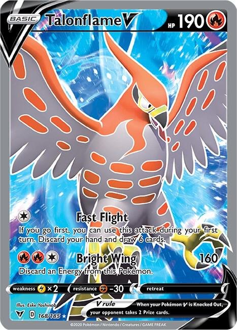 Talonflame V (Full Art) 168/185 Holofoil SWSH04: Vivid Voltage Talonflame V (Full Art) 168/185 Holofoil SWSH04: Vivid Voltage