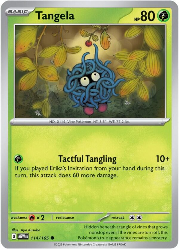 Tangela 114/165 Reverse Holofoil SV: Scarlet & Violet 151 Tangela 114/165 Reverse Holofoil SV: Scarlet & Violet 151