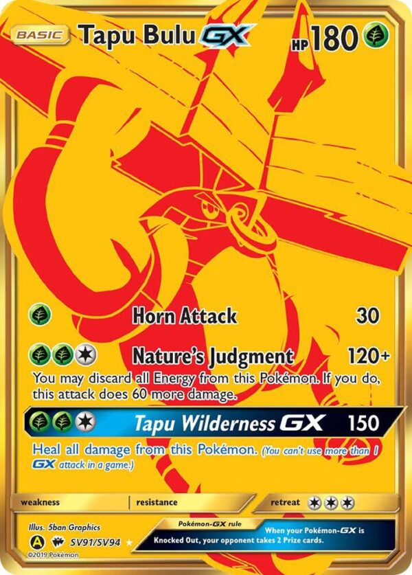 Tapu Bulu GX SV91/SV94 Holofoil Hidden Fates: Shiny Vault