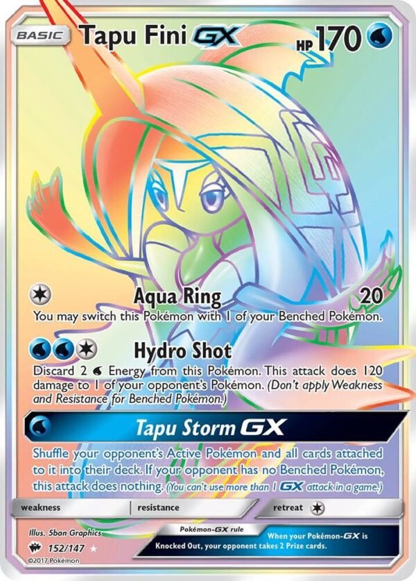Tapu Fini GX (Secret) 152/147 Holofoil SM – Burning Shadows Tapu Fini GX (Secret) 152/147 Holofoil SM – Burning Shadows