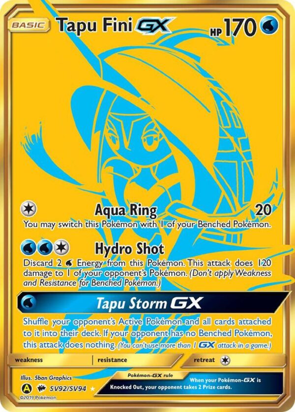 Tapu Fini GX SV92/SV94 Holofoil Hidden Fates: Shiny Vault