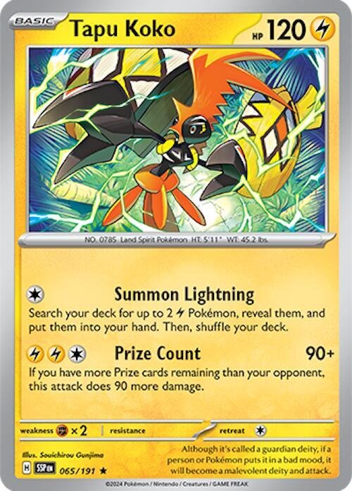 Tapu Koko 065/191 Holofoil SV08: Surging Sparks Tapu Koko 065/191 Holofoil SV08: Surging Sparks