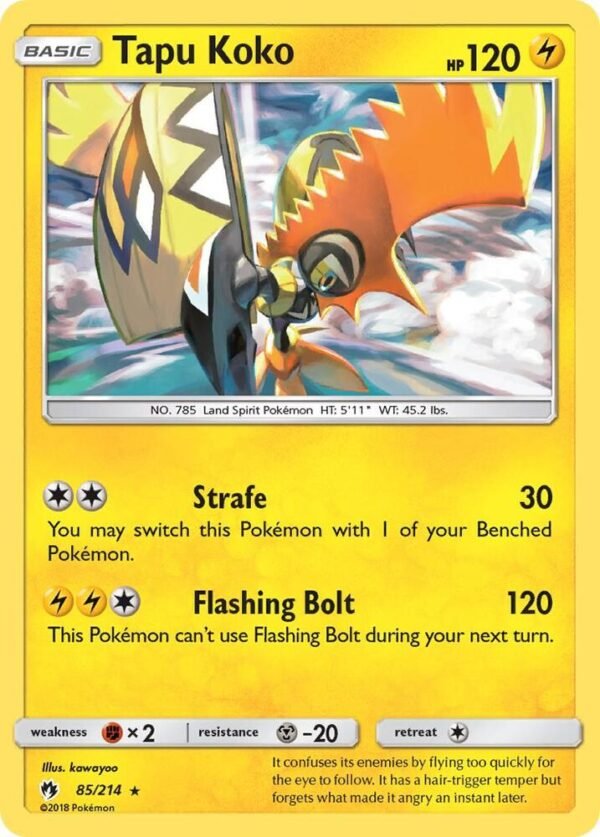 Tapu Koko 85/214 Reverse Holofoil SM – Lost Thunder Tapu Koko 85/214 Reverse Holofoil SM – Lost Thunder