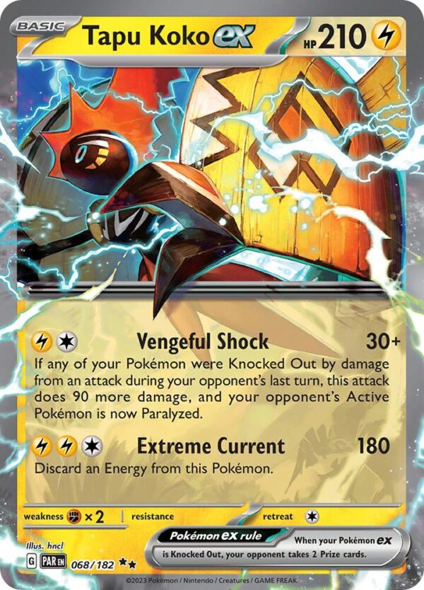 Tapu Koko ex 068/182 Holofoil SV04: Paradox Rift Tapu Koko ex 068/182 Holofoil SV04: Paradox Rift