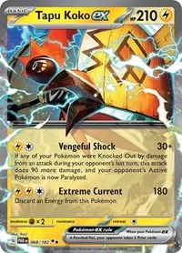 Tapu Koko ex | 068/182 | Holofoil | SV04: Paradox Rift