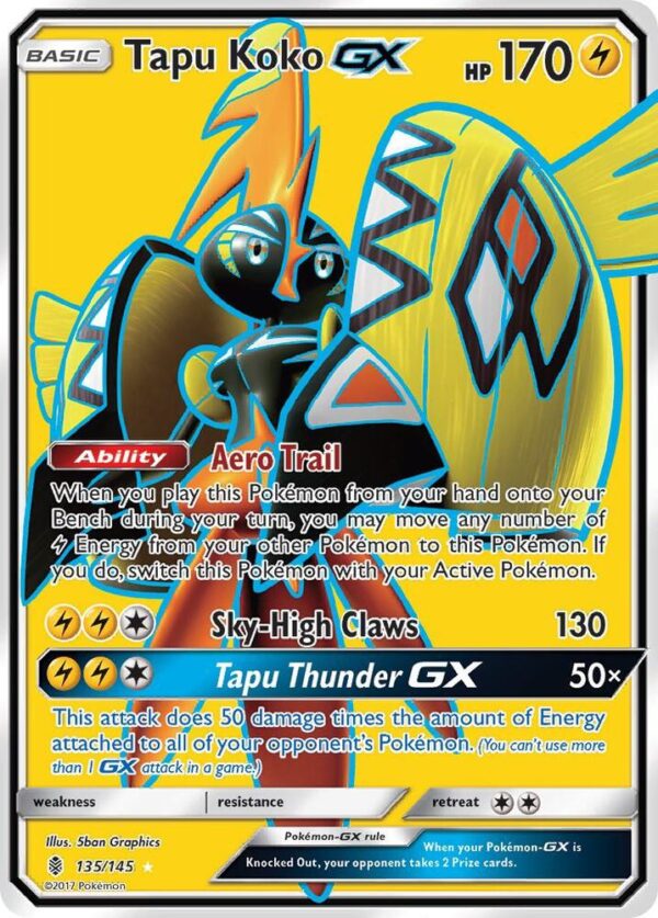 Tapu Koko GX (Full Art) 135/145 Holofoil SM – Guardians Rising