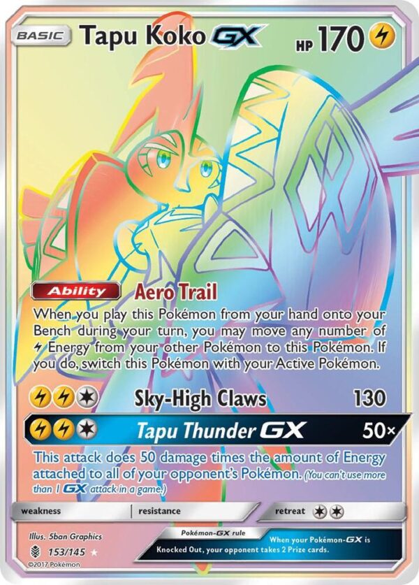 Tapu Koko GX (Secret) 153/145 Holofoil SM – Guardians Rising